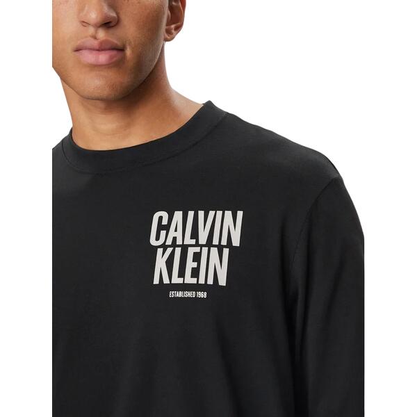 Ανδρική Μπλούζα Calvin Klein Ls 30s Eu Block Front Tee Black LV04RH859G-UB1
