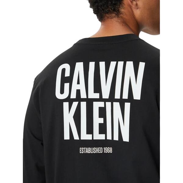 Ανδρική Μπλούζα Calvin Klein Ls 30s Eu Block Front Tee Black LV04RH859G-UB1