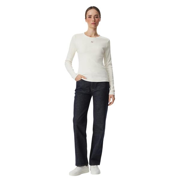 Γυναικεία Μπλούζα Calvin Klein Ls Woven Label Sensual Detail To Tofu LV047H259G-YAS