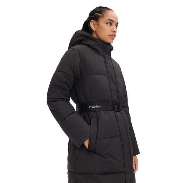 Γυναικείο Μπουφάν Calvin Klein Logo Belt Long Puffer Black J20J224122-BEH