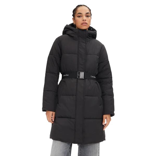 Γυναικείο Μπουφάν Calvin Klein Logo Belt Long Puffer Black J20J224122-BEH