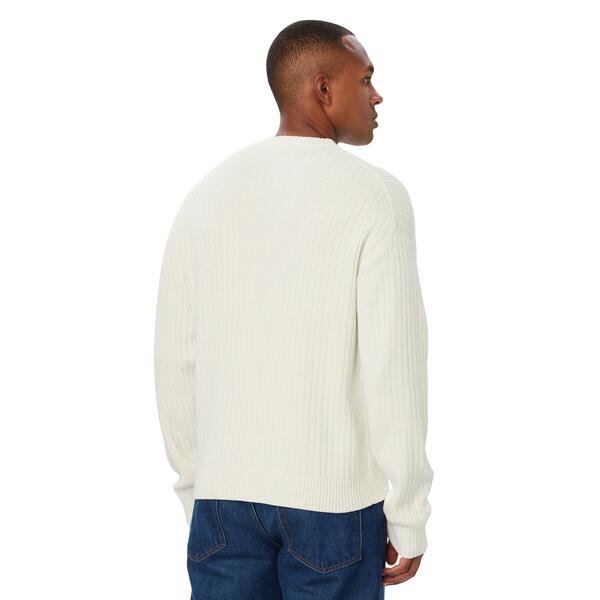 Ανδρικό Πουλοβερ Calvin Klein Vertical Rib Cttn Crewnk Swtr Tofu LV04RH328G-YAS