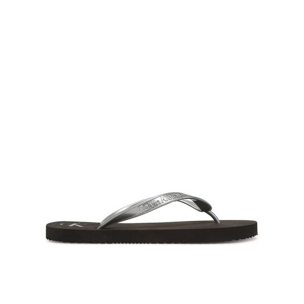 Γυναικείες Παντόφλες Calvin Klein Beach Sandal Monologo Tpu Black Silver YW0YW01719-00T