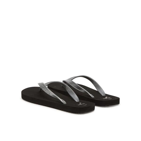 Γυναικείες Παντόφλες Calvin Klein Beach Sandal Monologo Tpu Black Silver YW0YW01719-00T