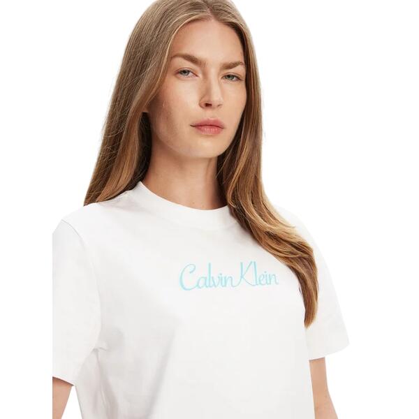 Γυναικείο T-Shirt Calvin Klein Ss 20s Classic Logo Tee Brilliant White LV047C854G-YAA