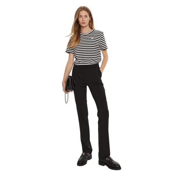 Γυναικείο T-Shirt Calvin Klein Ck Embro Badge Regural Tee Ck Black / Bright White Stripe J20J223226-0GO