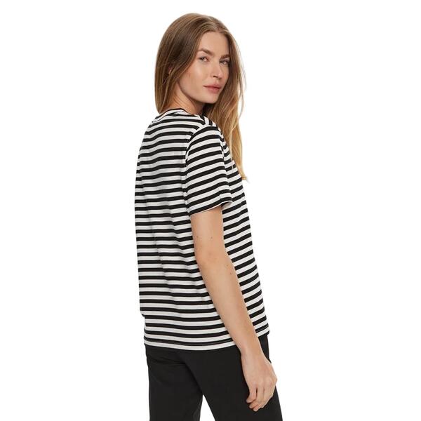 Γυναικείο T-Shirt Calvin Klein Ck Embro Badge Regural Tee Ck Black / Bright White Stripe J20J223226-0GO