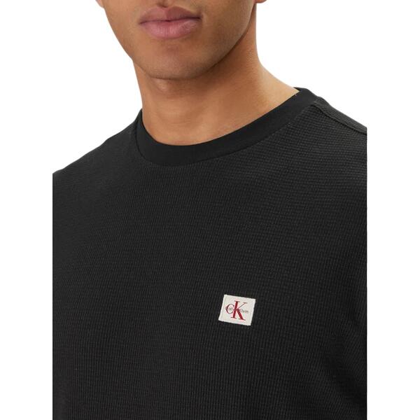 Ανδρικό T-Shirt Calvin Klein Ss Waffle Badge Crewnk Tee Black LV04RD008G-UB1