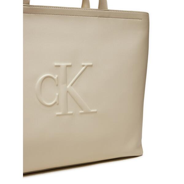 Γυναικεία Τσάντα Calvin Klein Sculpted Slim Tote34 Deboss Birch K60K612724-PAS