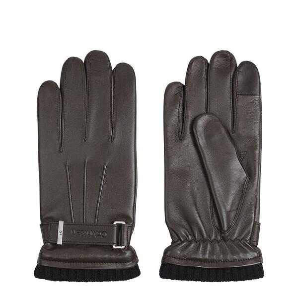 Ανδρικά Γάντια Calvin Klein Leather Rivet Dark Brown K50K507425-BAR