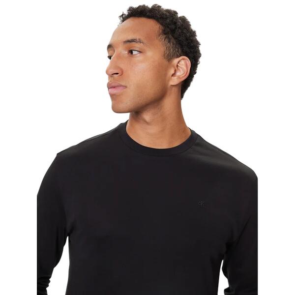 Ανδρικό Τ-Shirt Calvin Klein Ls Supima Interlock Solid Crewneck Black LV04LD227G-UB1