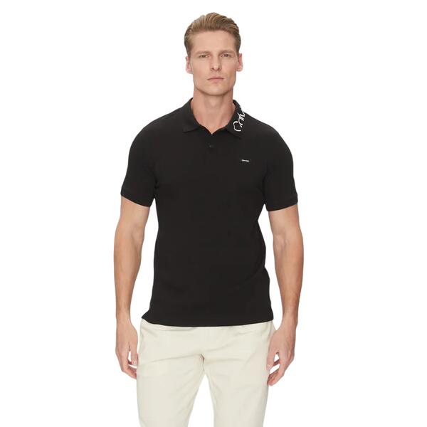 Ανδρικό Polo Calvin Klein Stretch Pique Logo Collar Black K10K114474-BEH