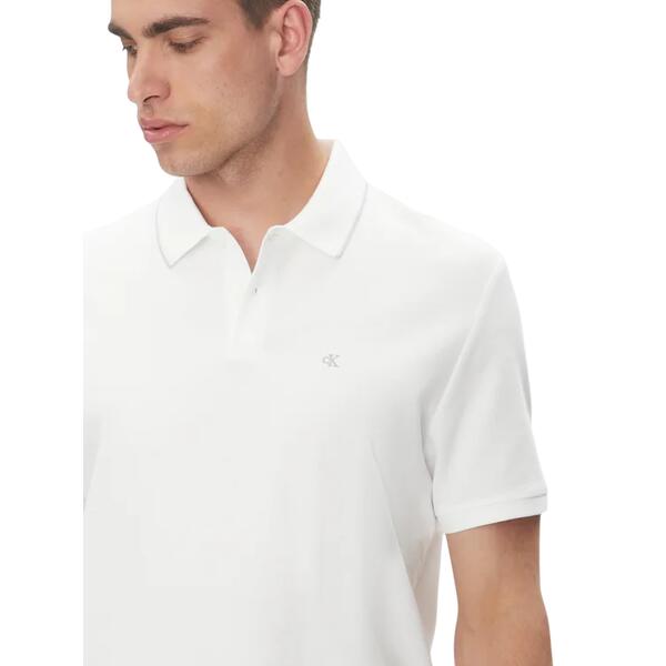 Ανδρικό Polo Calvin Klein Ss Rfnd Pq Tppd Clss Bright White LV04LC239G-YAF