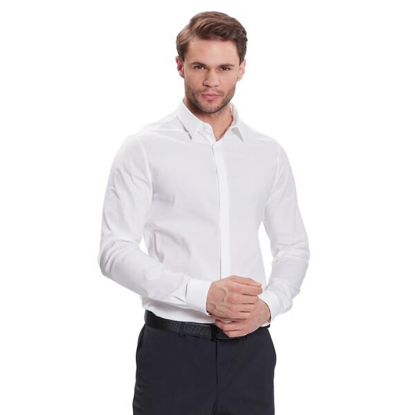 Ανδρικό Πουκάμισο Calvin Klein Hidden Placket Extra Slim White K10K109891-0K4