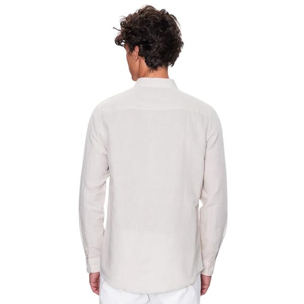 Ανδρικό Πουκάμισο Calvin Klein Cotton Linen Chest Pocket Stony Beige K10K108664-ACE