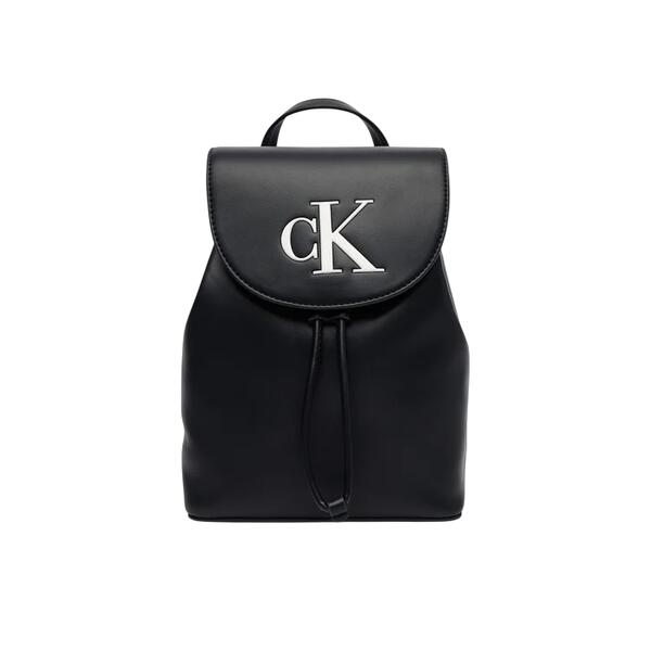 Γυναικεία Τσάντα Calvin Klein Bold Ck Flap Mini Backpack Black/White LV04F3893G-3L2