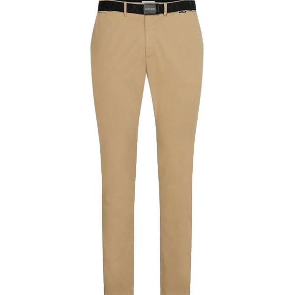 Ανδρικό Παντελόνι Calvin Klein Slim Fit Garment Dye Chino Belt Travertine K10K109456-PF234
