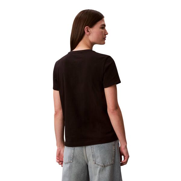Γυναικείο T-shirt Calvin Klein Ss Woven Label Classic Fit Tee Black LV047F227G-UB1