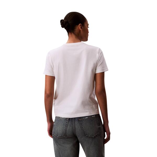 Γυναικείο T-shirt Calvin Klein Ss Woven Label Classic Fit Tee Bright White LV047F227G-YAF