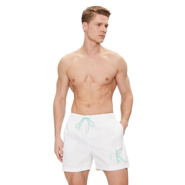 Ανδρικό Μαγιό Calvin Klein Medium Drawstring Pvh Classic White KM0KM01003-YCD