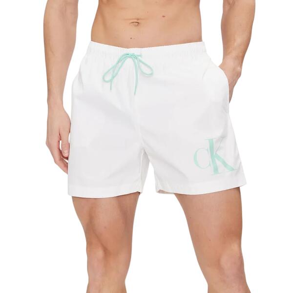 Ανδρικό Μαγιό Calvin Klein Medium Drawstring Pvh Classic White KM0KM01003-YCD