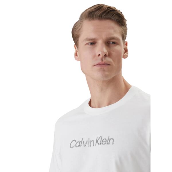 Ανδρικό T-Shirt Calvin Klein 30s Eu Wholesale E Sportswear Grap Bright White LV04LF813G-YAF