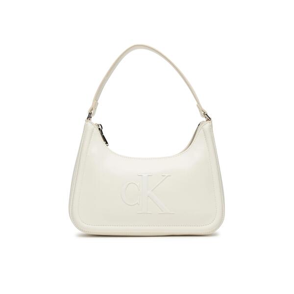 Γυναικεία Τσάντα Ώμου Calvin Klein Raised Ck Small Shoulder Bag Lily White LV04F3230G-FUP
