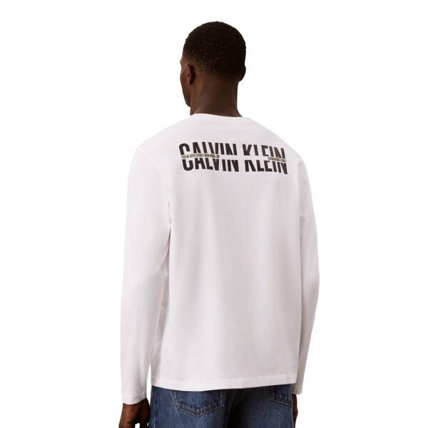 Ανδρική Μπλούζα Calvin Klein Ls Easy 20s Retro Back Gr Bright White LV04RH851G-YAF