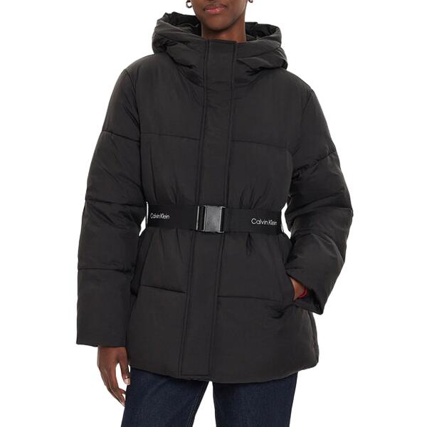 Γυναικείο Μπουφάν Calvin Klein Logo Belt Short Puffer Black J20J224107-BEH