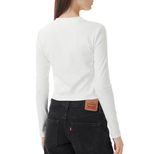 Γυναικεία Μπλούζα Calvin Klein A Ls Monogram Baby Tee Bright White LV047A803G-YAA