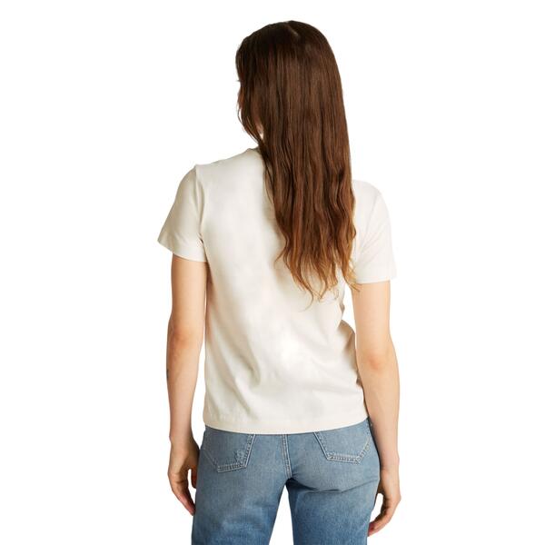 Γυναικείο T-Shirt Calvin Klein Satin Applique Regular Tee Ivory J20J223925-YBI