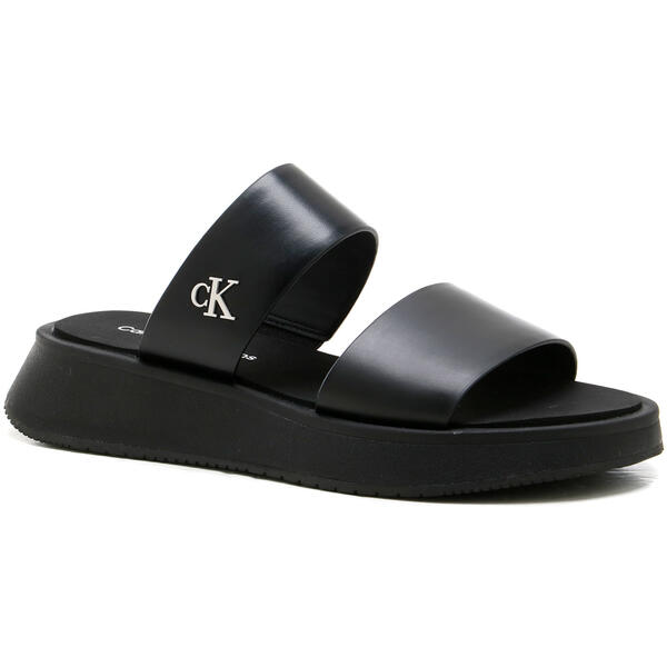 Γυναικείες Παντόφλες Calvin Klein Sandal Slide Double Strap Triple Black YW0YW01694-0GJ