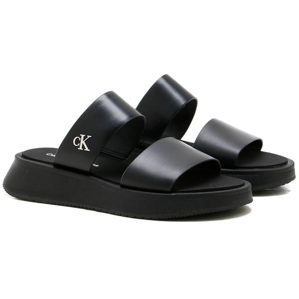 Γυναικείες Παντόφλες Calvin Klein Sandal Slide Double Strap Triple Black YW0YW01694-0GJ
