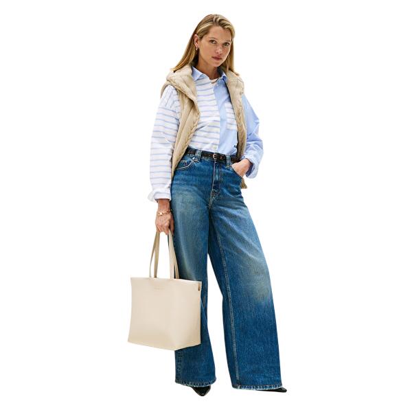 Γυναικεία Τσάντα Ώμου Tommy Hilfiger Th Logotape Tote Classic Beige AW0AW17693-ACI