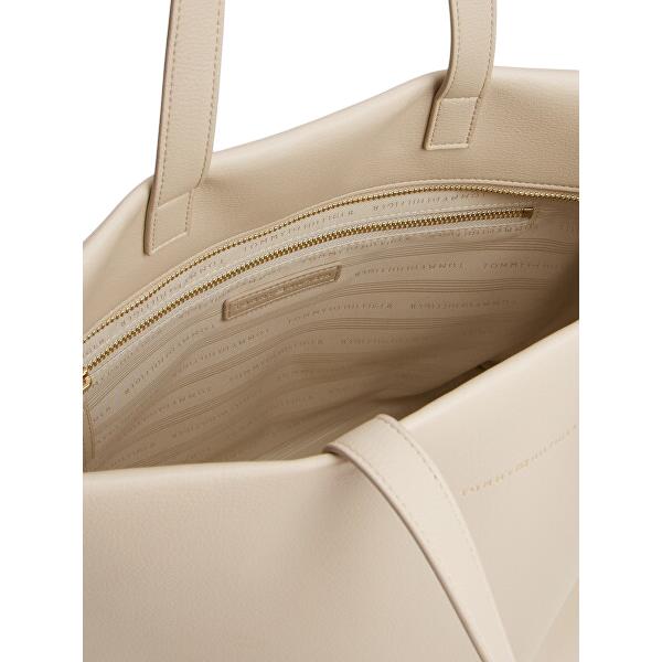 Γυναικεία Τσάντα Ώμου Tommy Hilfiger Th Logotape Tote Classic Beige AW0AW17693-ACI