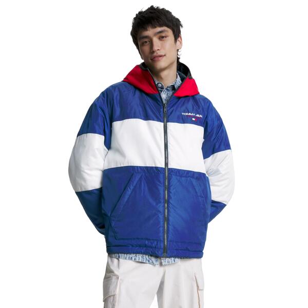 Ανδρικό Μπουφάν Tommy Jeans Tjm Reversible Quilted Jacket Navy Voyage Multi DM0DM16625-C9B