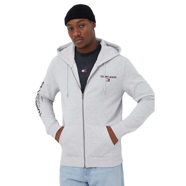 Ανδρική Ζακέτα Tommy Jeans Tjm Reg Entry Zip-Thru Hoodie Silver Grey Htr DM0DM17783-PJ4