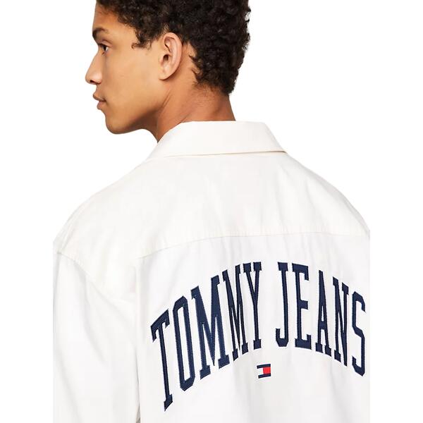 Ανδρικό Πουκάμισο Tommy Jeans Tjm Varsity Hero Overshirt Ancient White DM0DM18887-YBH