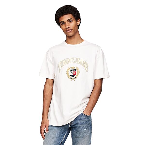 Αντρικό T-shirt Tommy Jeans Reg Gold Crest Ancient White DM0DM19690-YBH