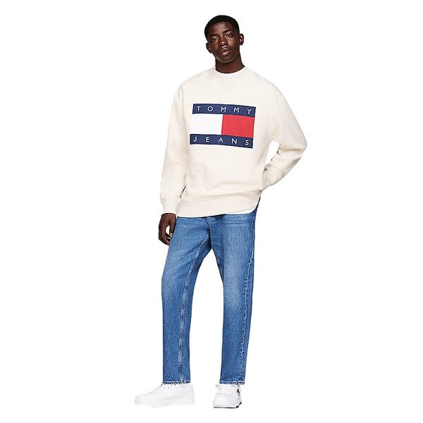 Aνδρικό Φούτερ Τommy Jeans Tjm Rlx Melange Flag Crew Ext Ancient White Melange DM0DM19756-YBH