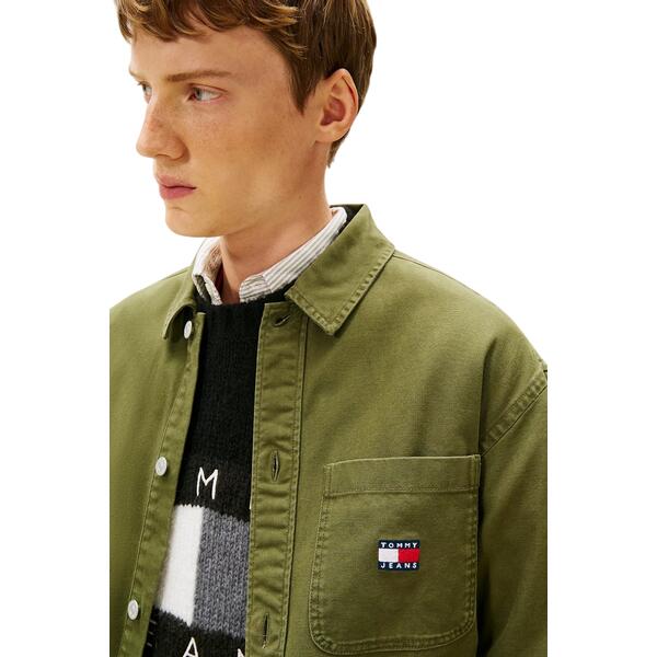 Ανδρικό Πουκάμισο Tommy Jeans Essential Overshirt Ext Dark Greenery DM0DM20236-GY1