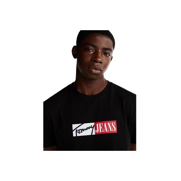 Aντρικό T-shirt Tommy Jeans Slim Entry Graphic Ext Black DM0DM20365-BDS