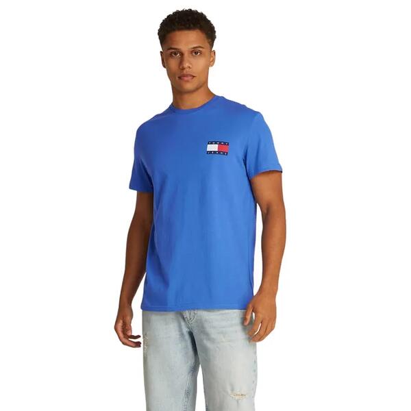 Αντρικό T-shirt Tommy Jeans Slim Essential Flag Ext Tempo Blue DM0DM20740-C6E