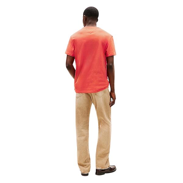 Ανδρικό T-shirt Tommy Jeans Slim Essential Flag Ext Bright Vermillion DM0DM20740-SN6