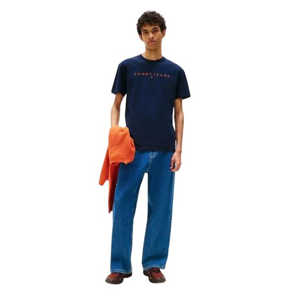 Ανδρικό T-Shirt Tommy Jeans Reg Linear Logo Tee Ext Dark Night Navy Multi DM0DM20744-0GZ
