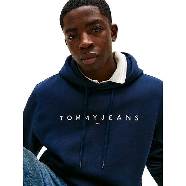 Ανδρικό Φούτερ Tommy Jeans Reg Linear Logo Hoodie Ext Dark Night Navy DM0DM20746-C1G