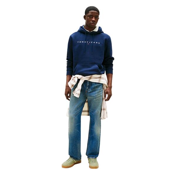 Ανδρικό Φούτερ Tommy Jeans Reg Linear Logo Hoodie Ext Dark Night Navy DM0DM20746-C1G