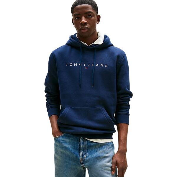 Ανδρικό Φούτερ Tommy Jeans Reg Linear Logo Hoodie Ext Dark Night Navy DM0DM20746-C1G