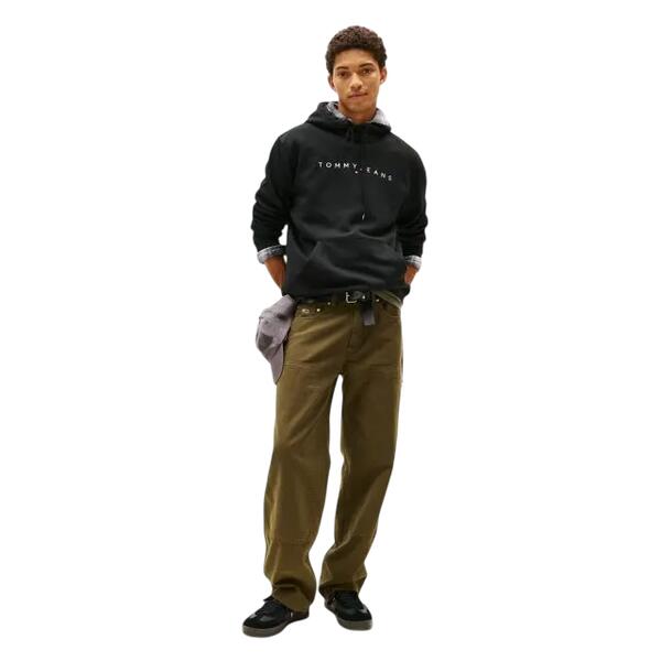 Ανδρικό Φούτερ Tommy Jeans Reg Linear Logo Hoodie Ext Black DM0DM20746-BDS