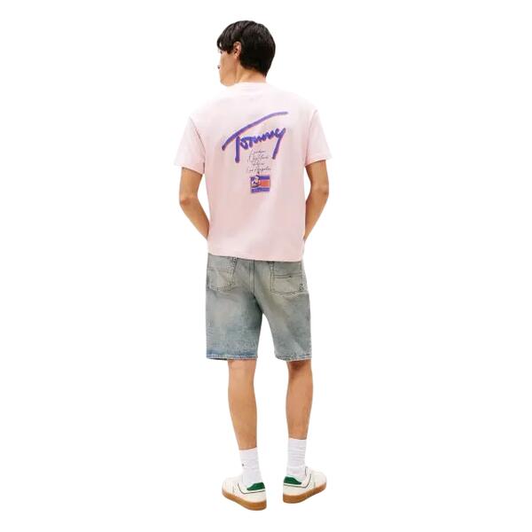 Ανδρικό T-Shirt Tommy Jeans Rlx Faded Graphic Tee Ext Precious Pink DM0DM20768-TH3